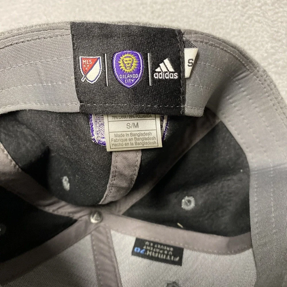 Adidas Orlando City Wool Blend Hat Cap Gray Fitted S/M‎ MLS